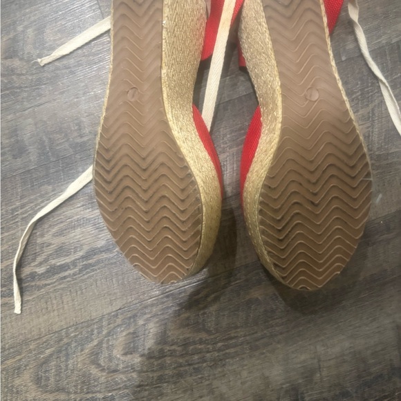Red Espadrille Wedge Sandals - Picture 3 of 3